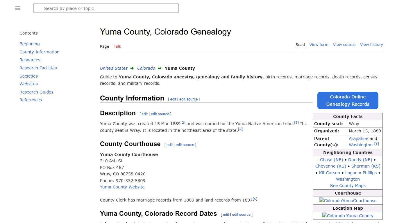 Yuma County, Colorado Genealogy • FamilySearch