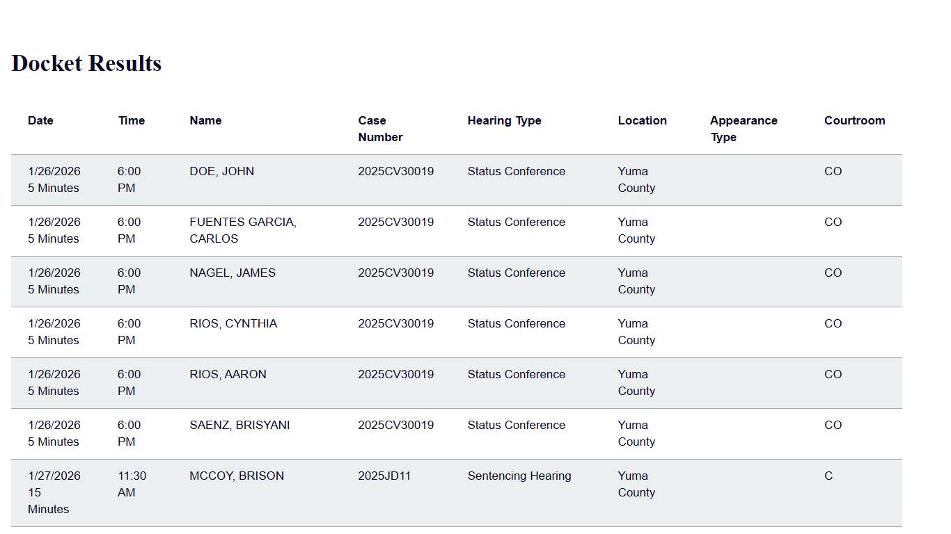 Docket Print Results Colorado Judicial Branch